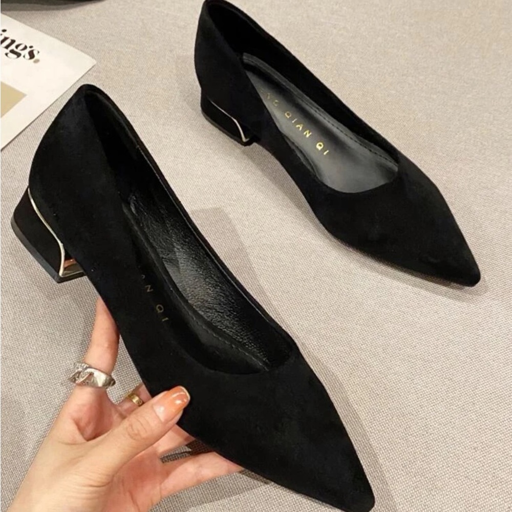 Shein Black plain suede shoe